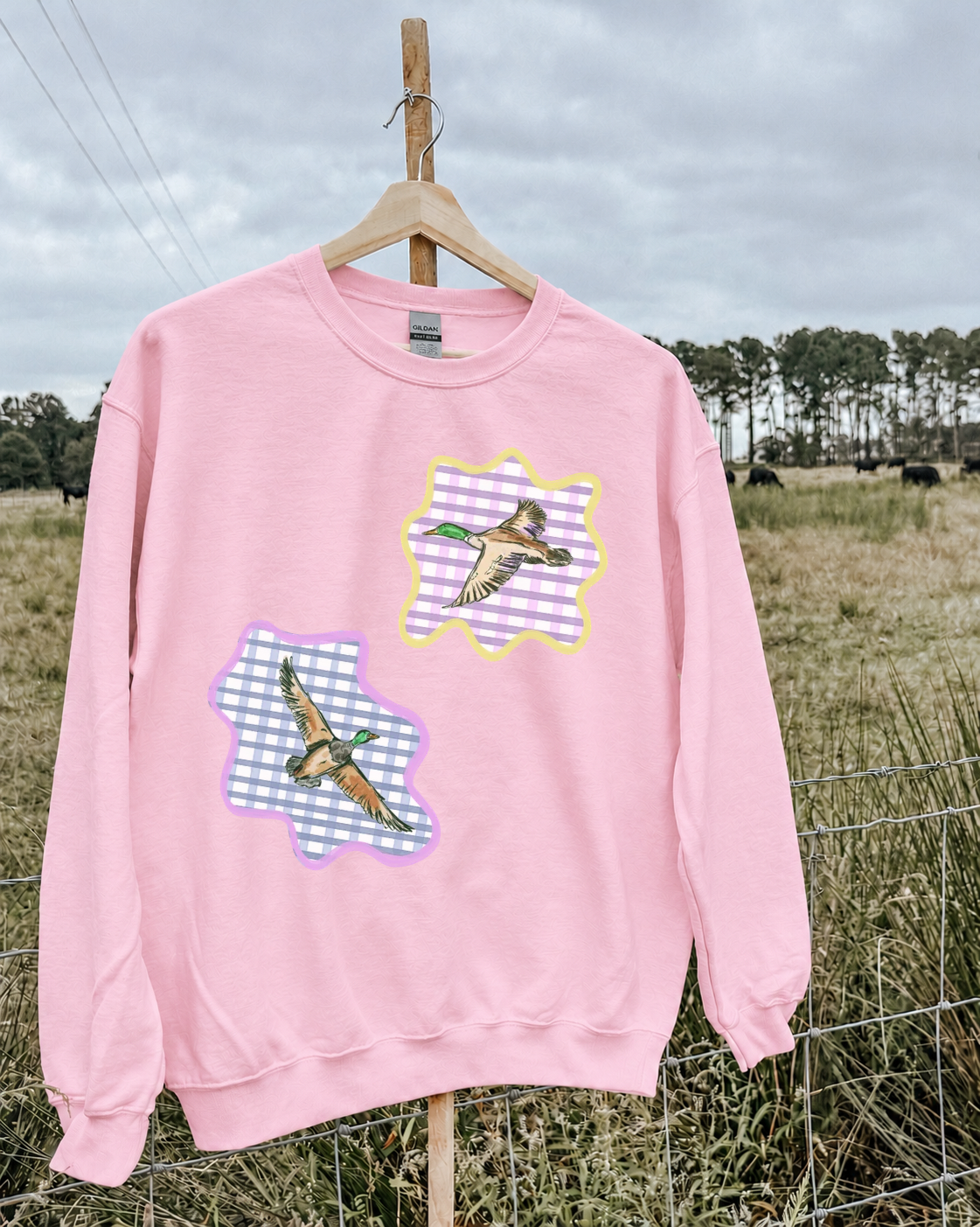 Gingham Mallards Crewneck