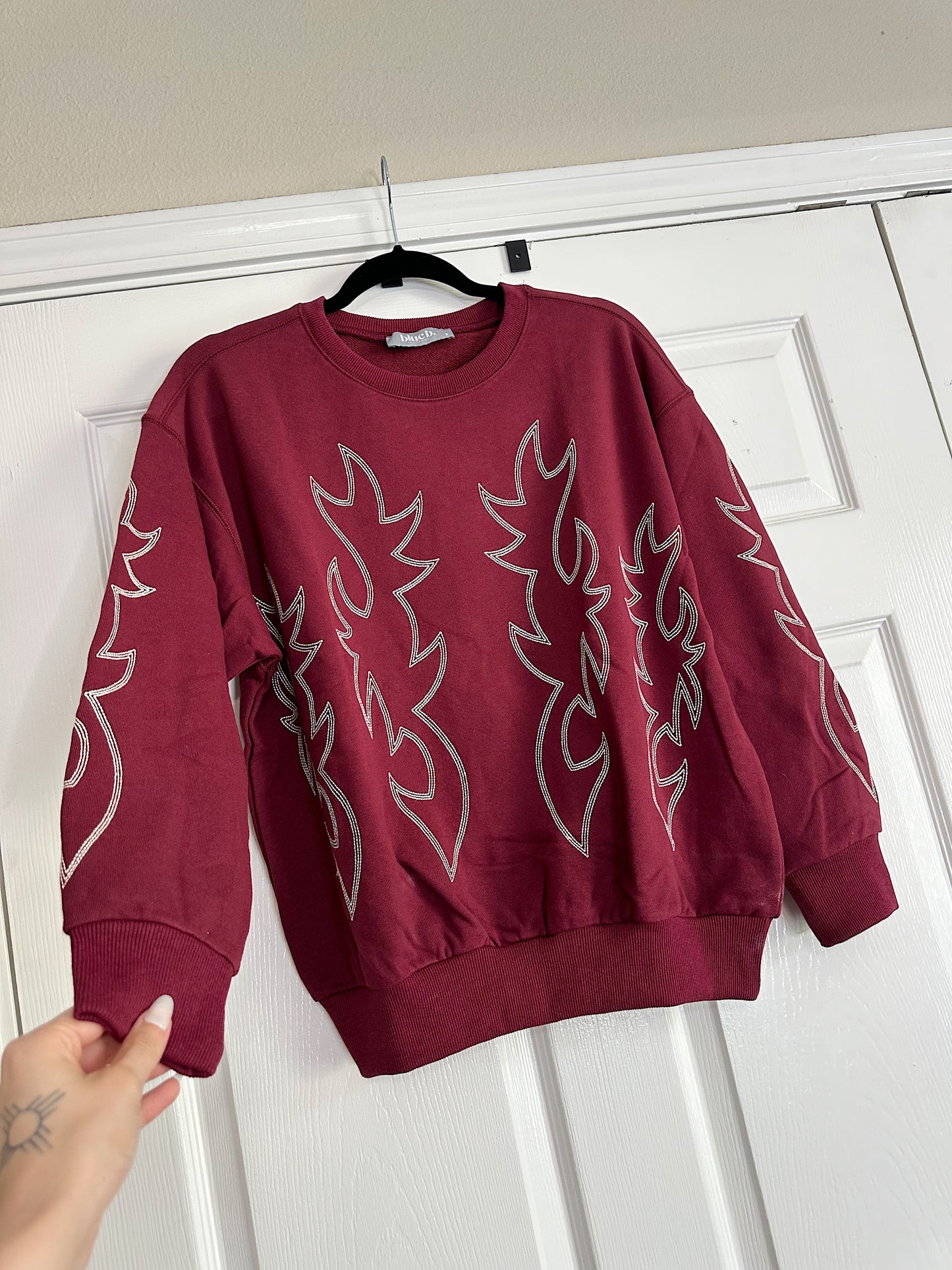 Boot Stitch Crew (Maroon)