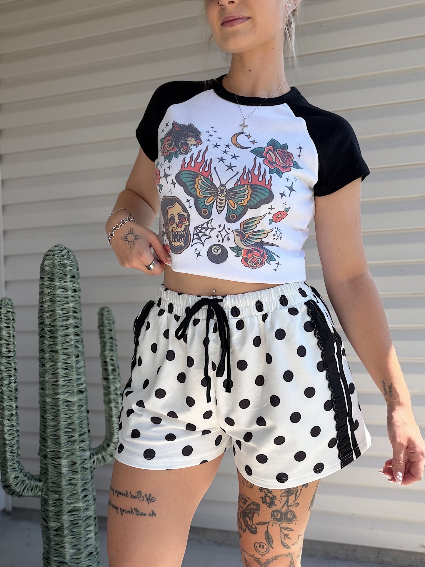 Polka Dot Lace Shorts