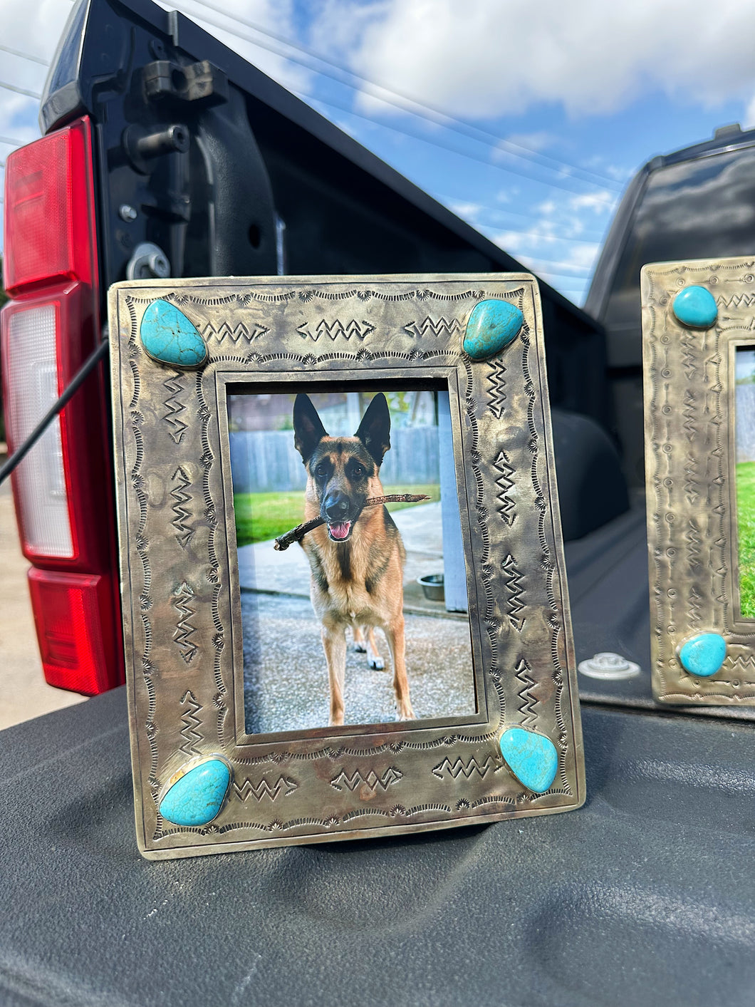 4x6 Genuine Silver & Turquoise Picture Frame