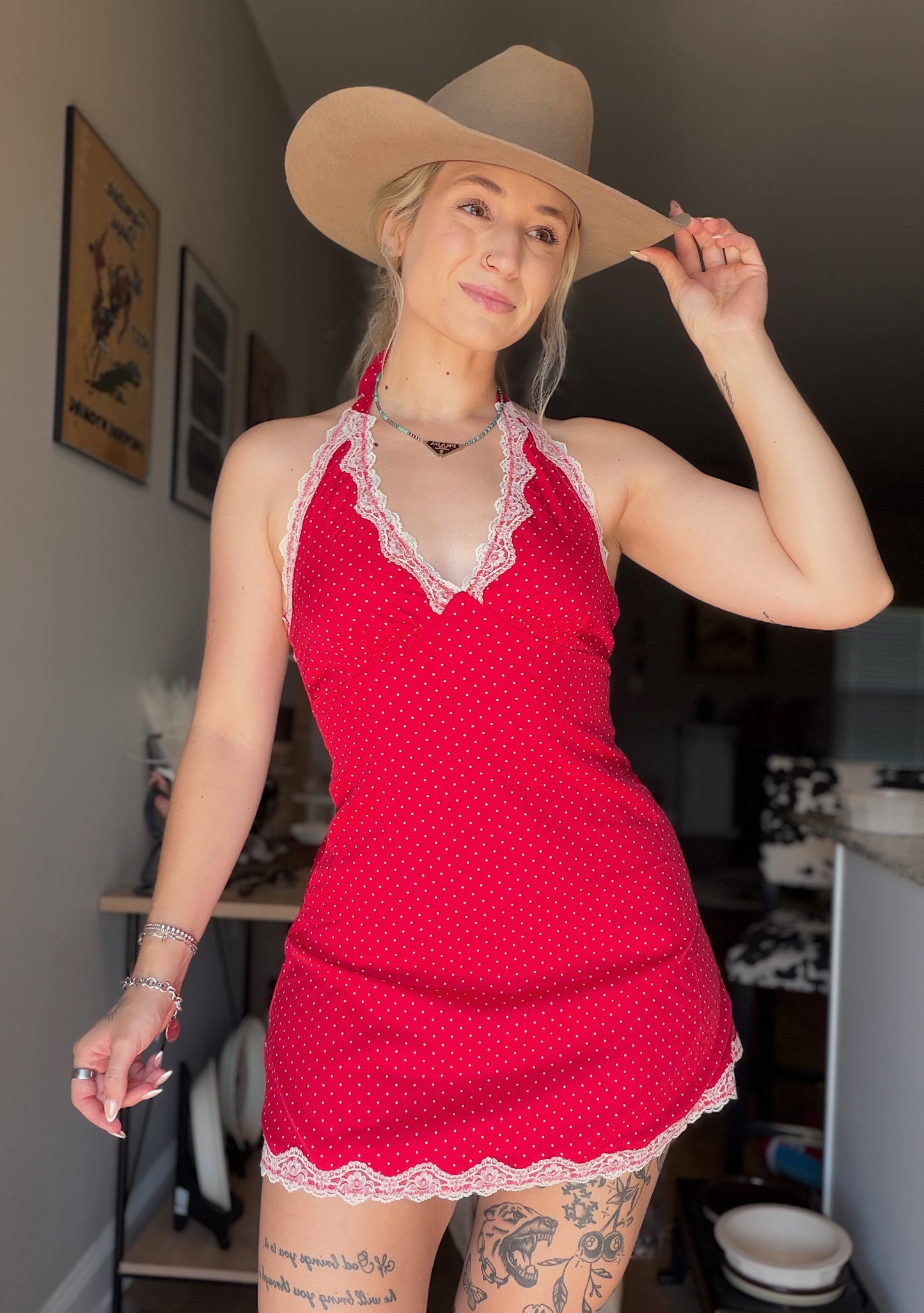 Red Polka Dot Mini Dress