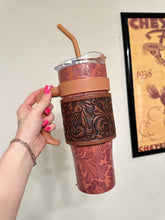 Load image into Gallery viewer, The Tooled Leather Tumbler
