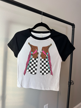 Load image into Gallery viewer, Checkered Chaps Baby Tee
