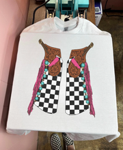 Load image into Gallery viewer, Checkered Chaps TEE or CREWNECK
