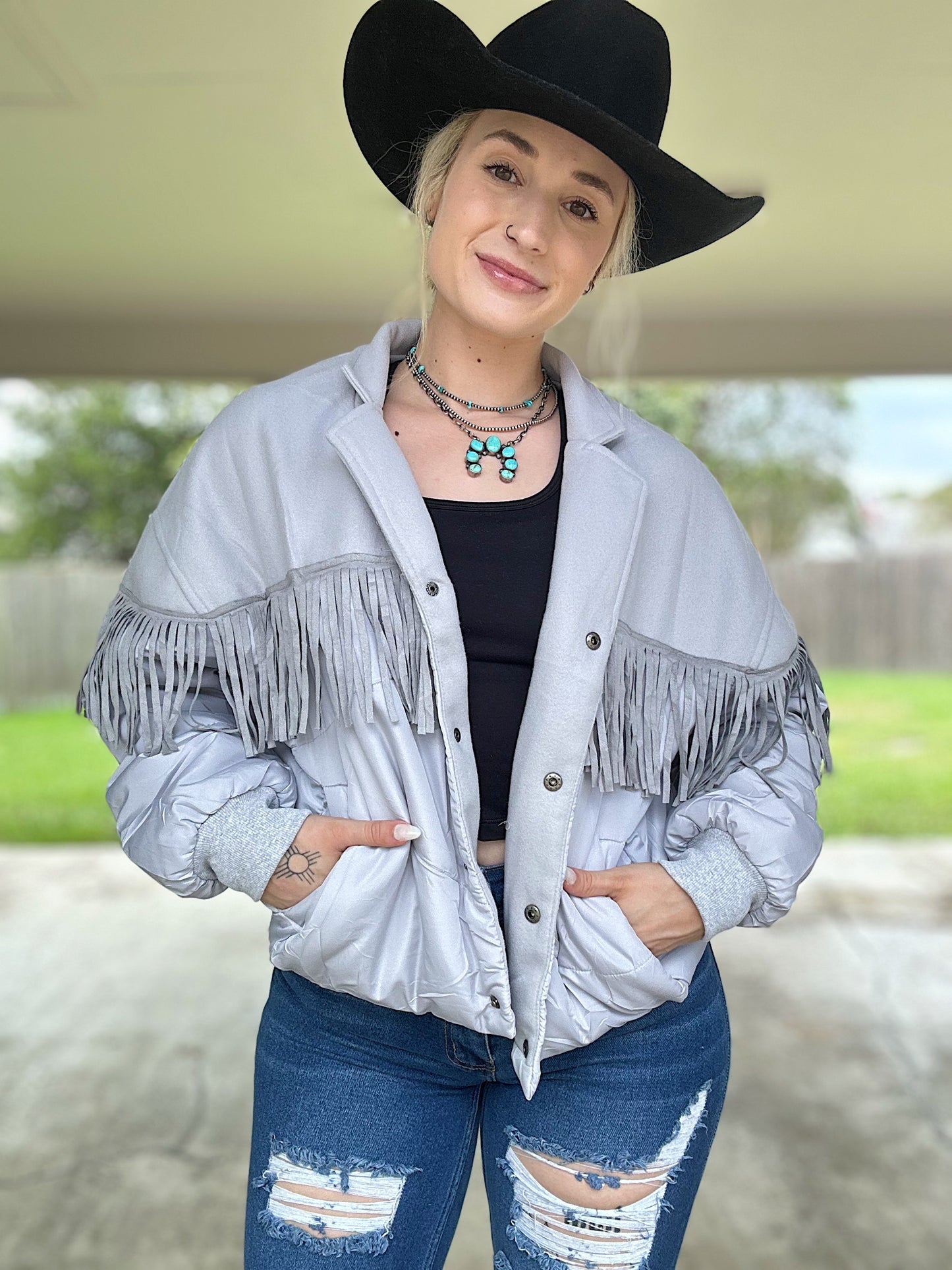 Fringe Puffer Jacket