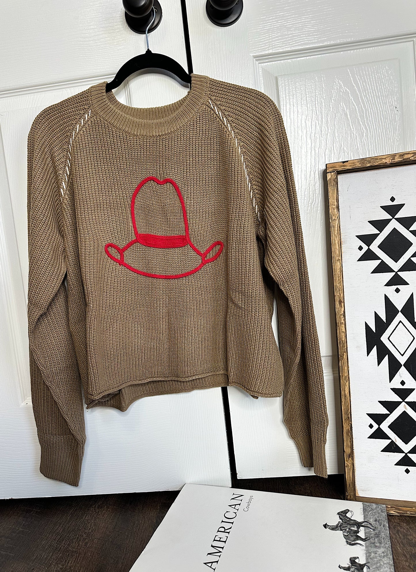 The Stitched Cowboy Hat Sweater