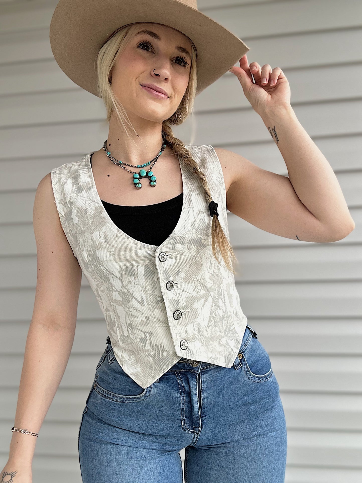 Camo Denim Vest