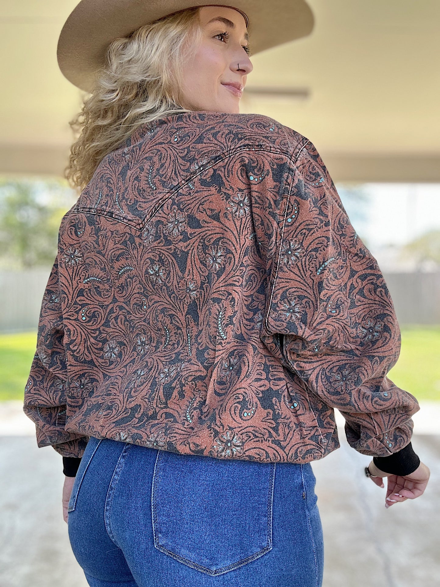 The Tooled Leather Bomber Jacket