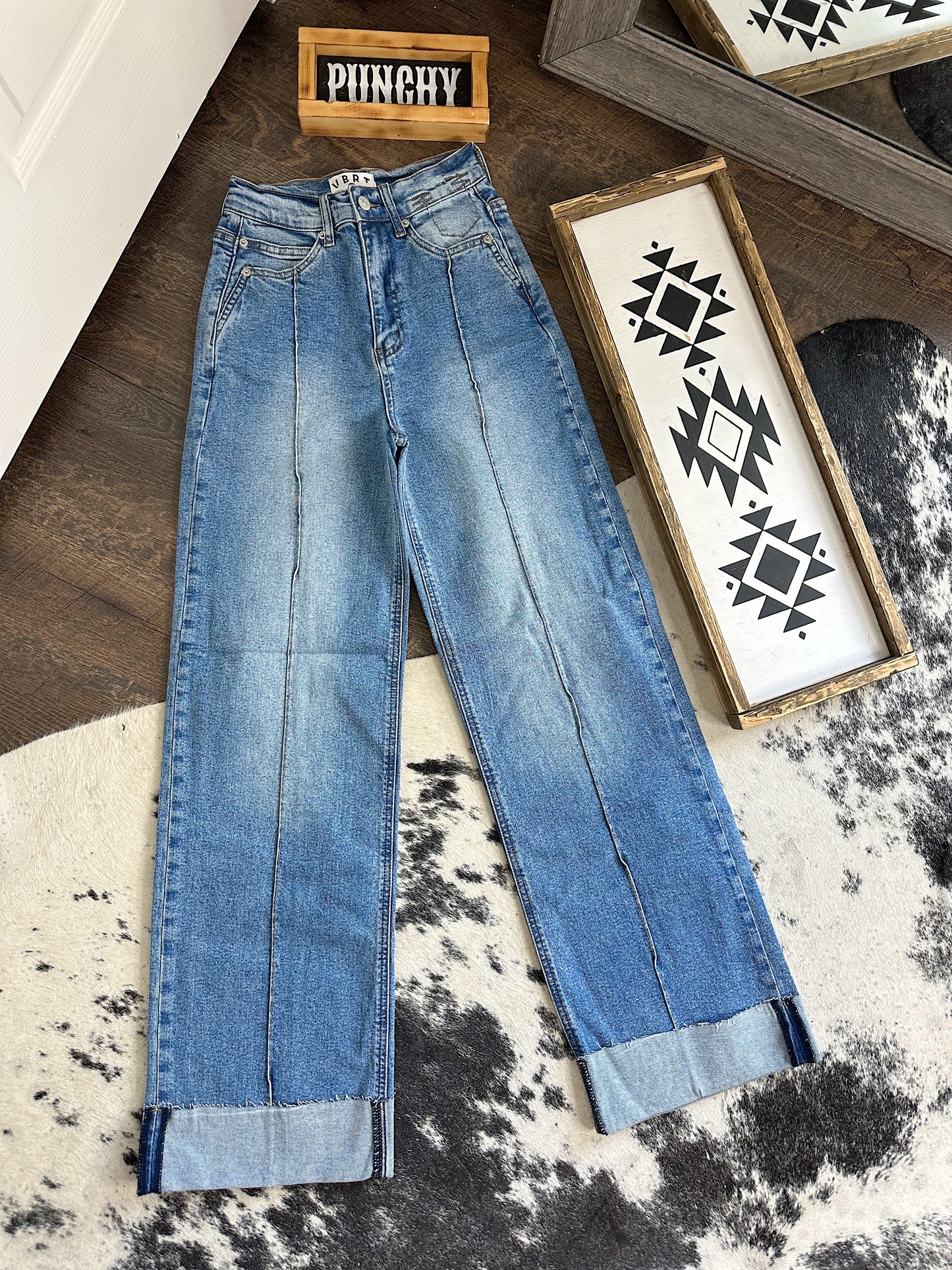 The Pin Stripe Cuff Jeans