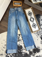 Load image into Gallery viewer, The Pin Stripe Cuff Jeans
