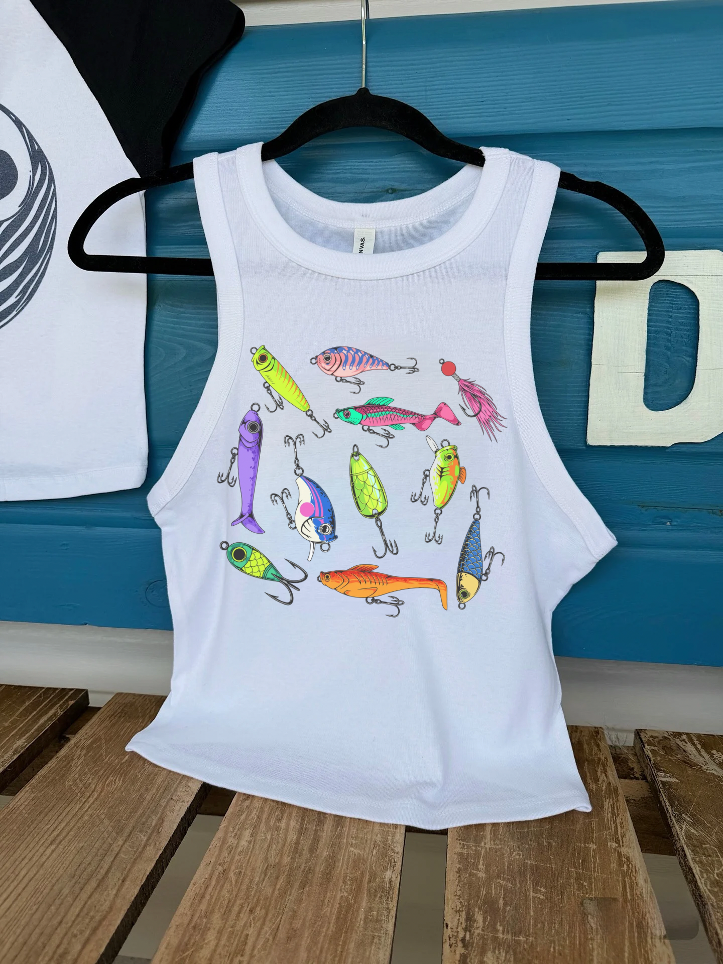 Funky Fishing Lures Cropped Tank