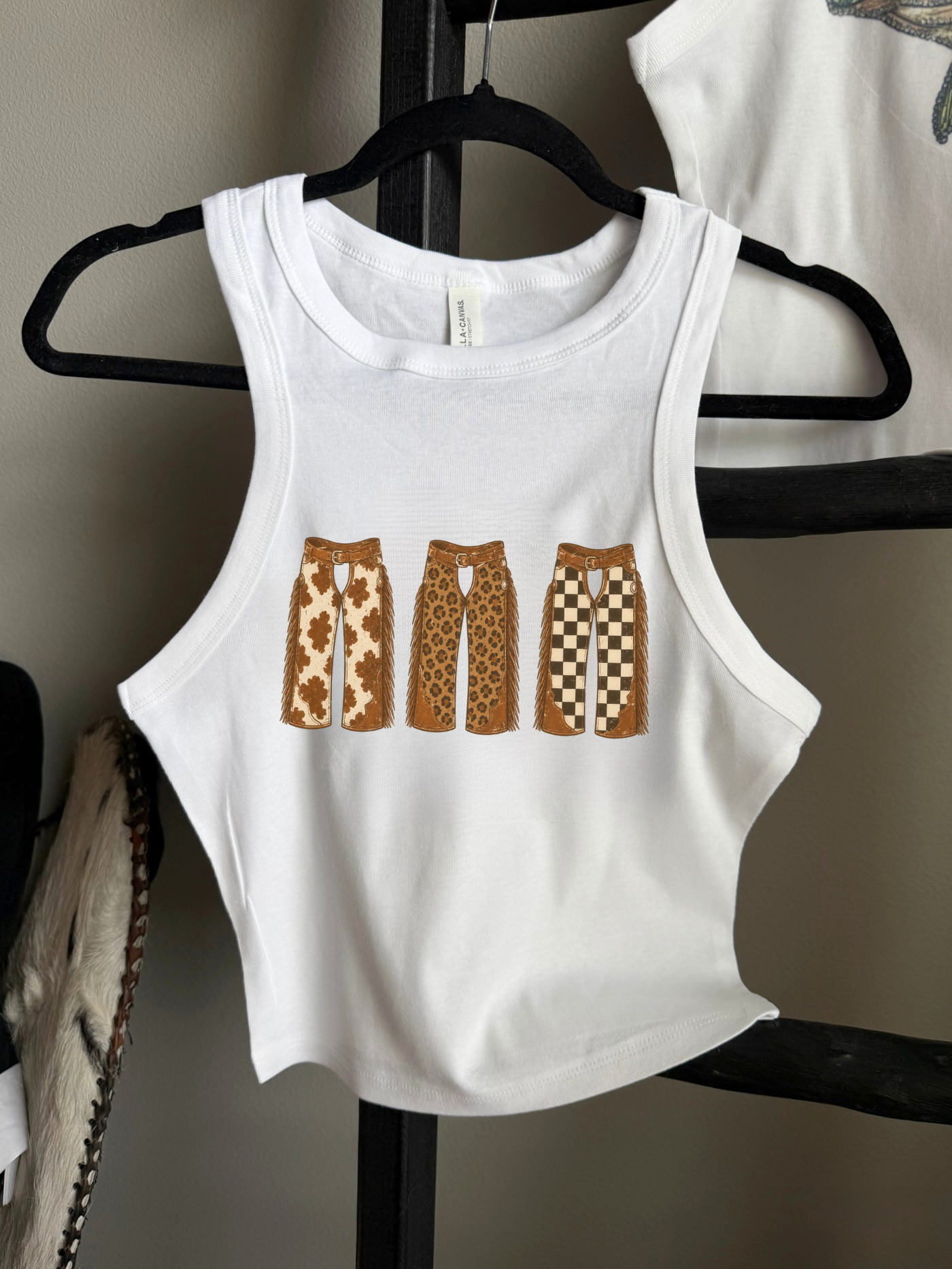 Triple Chaps Cropped Tank