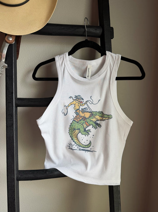 Alligator Cowboy Cropped Tank