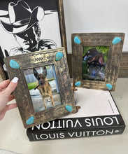 Load image into Gallery viewer, 4x6 Genuine Silver &amp; Turquoise Picture Frame
