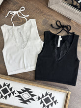 Load image into Gallery viewer, Lace Halter Tank (Black)
