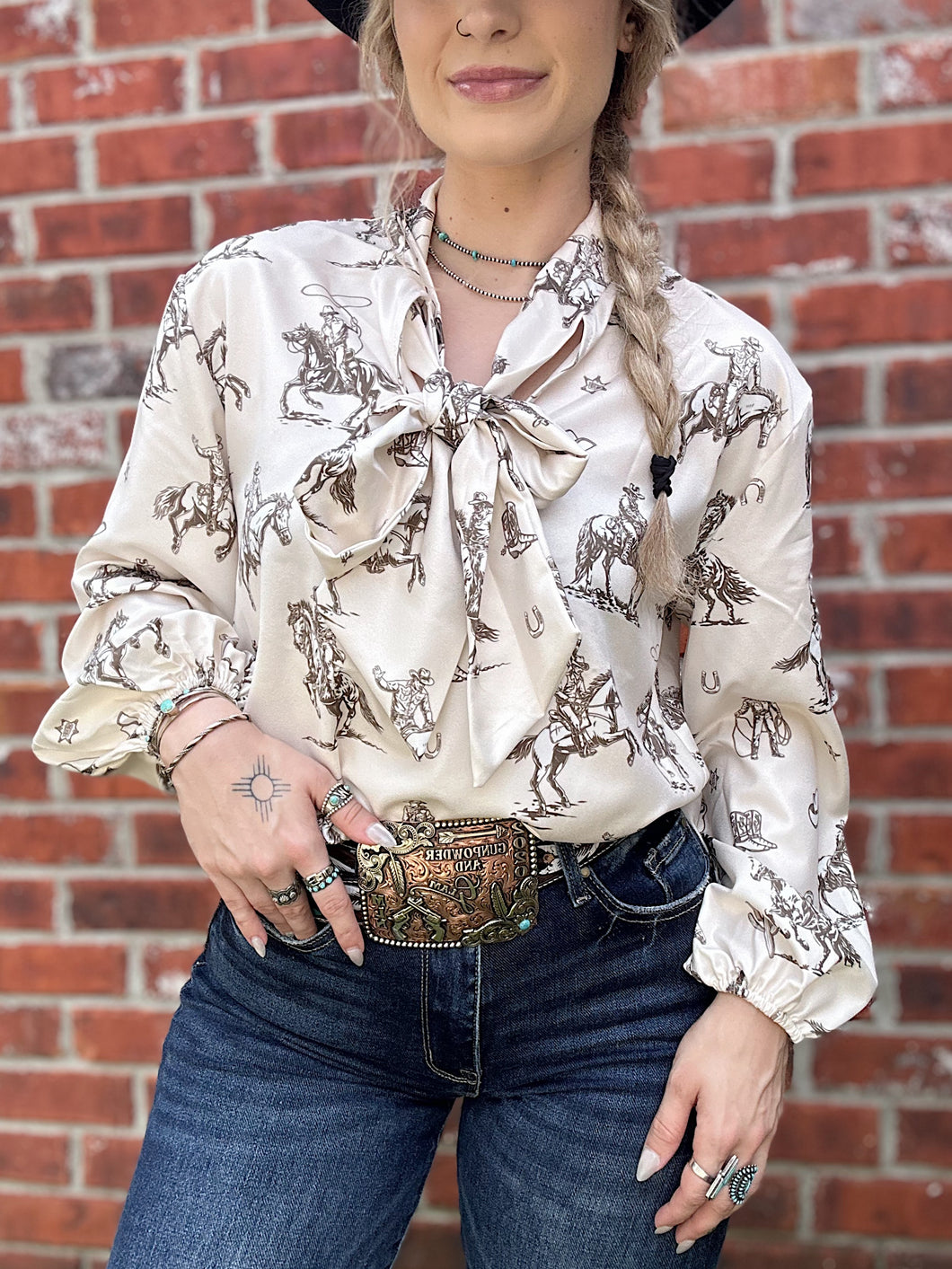 The Rowdy Rebel Tie Blouse