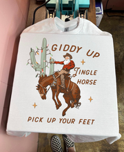 Load image into Gallery viewer, Giddy Up Jingle Horse Tee or Crewneck
