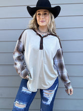 Load image into Gallery viewer, Flannel Henley Top
