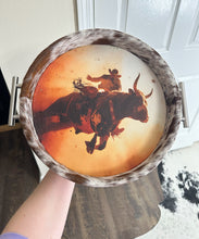 Load image into Gallery viewer, Painted Cowhide Tray - Cowboy
