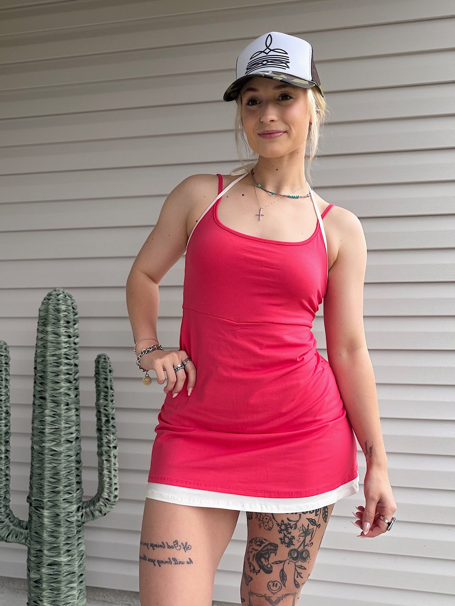 The Hot Shot Halter Dress (Red)