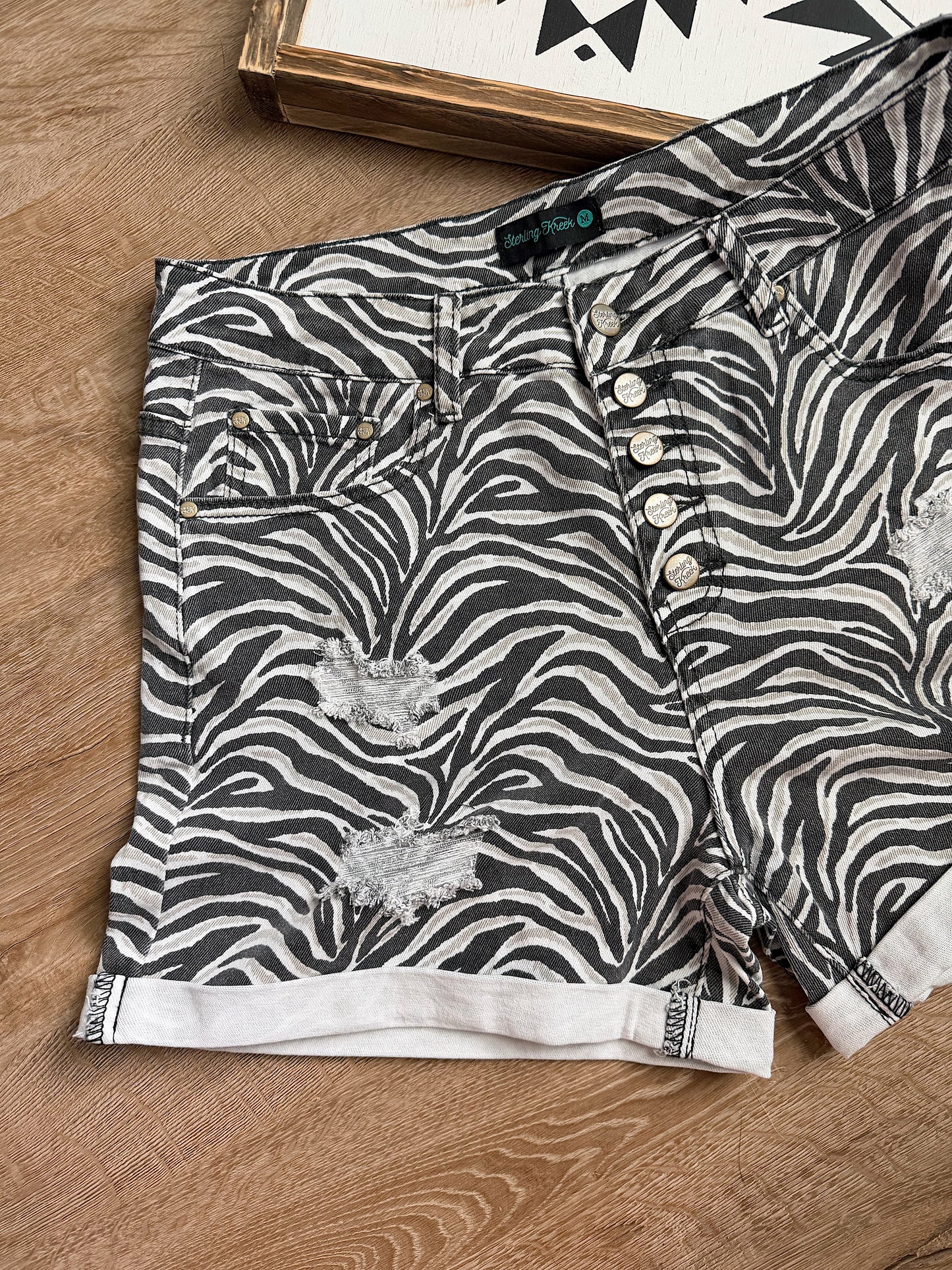 The Zebra Denim Shorts