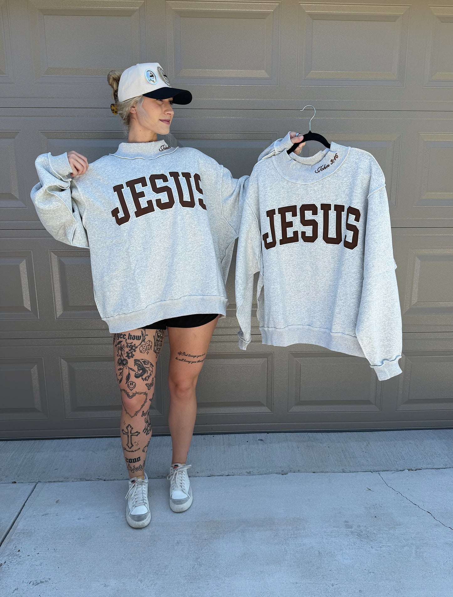 JESUS Mock Neck Sweatshirt