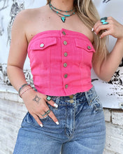 Load image into Gallery viewer, Hot Pink Denim Tube Top
