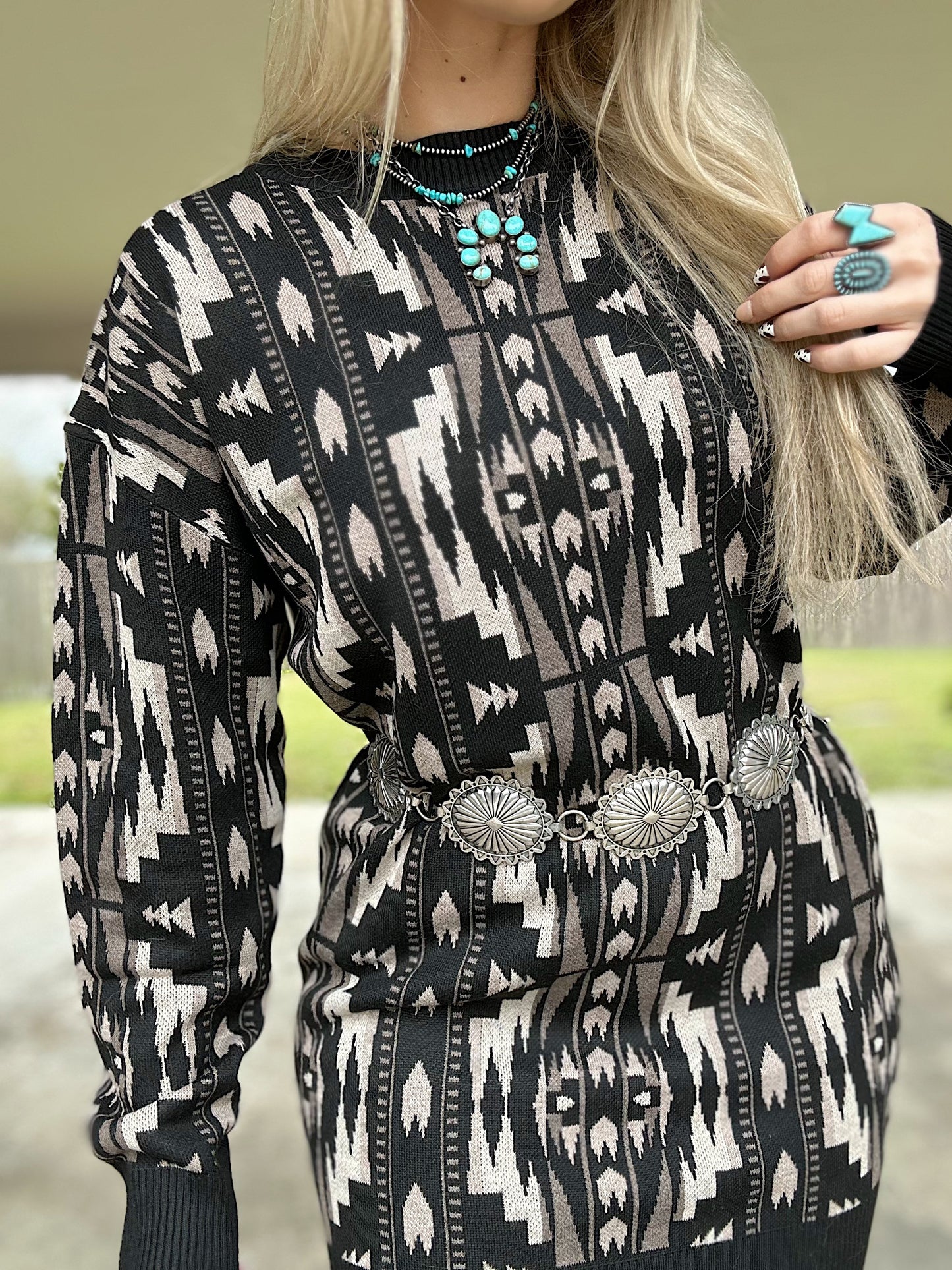The Aztec Sweater Dress