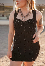 Load image into Gallery viewer, Black Rhinestone Mini Dress
