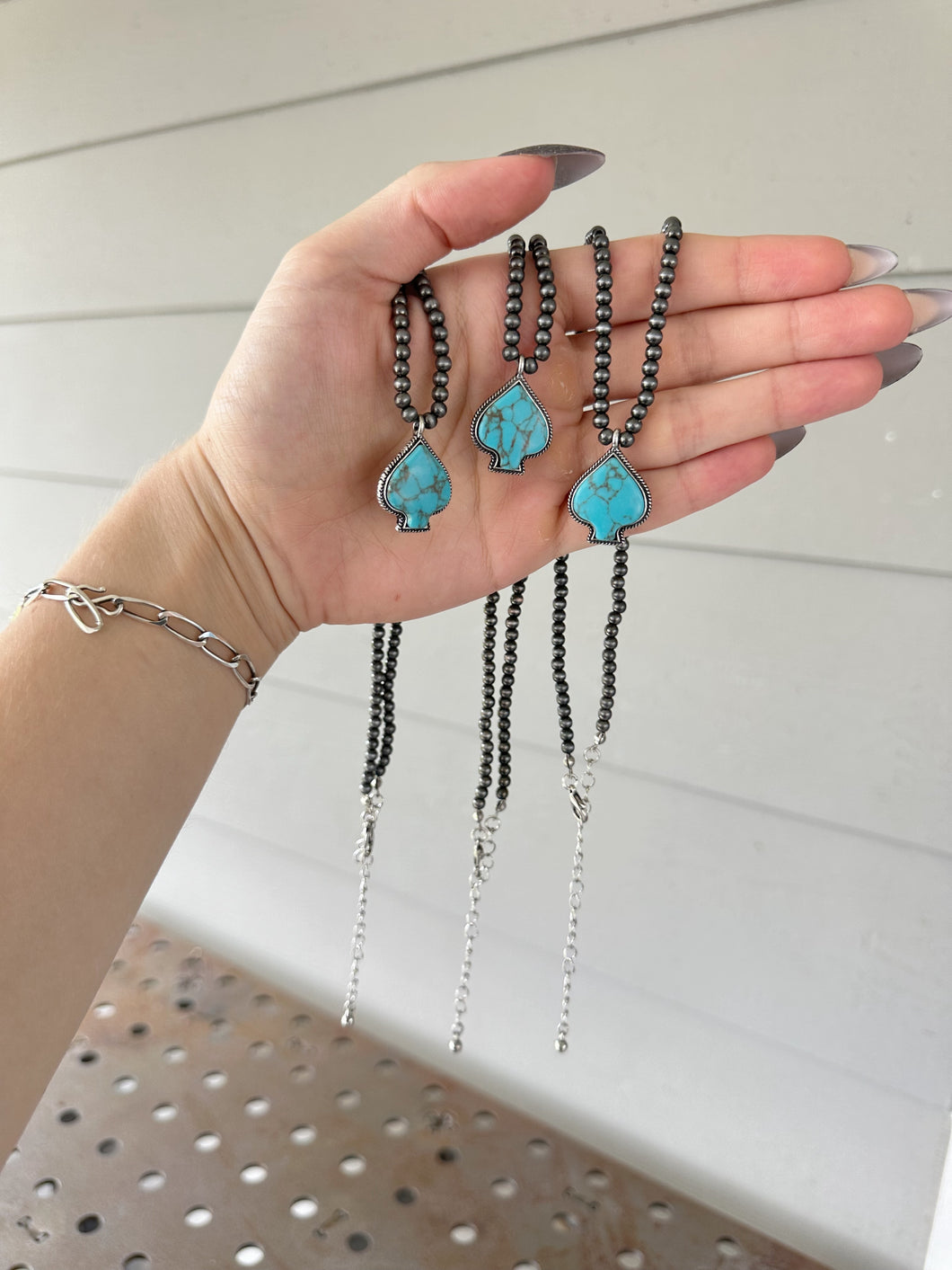 Turquoise Spade Necklace