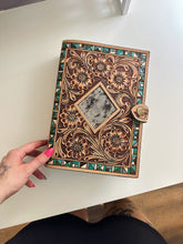 Load image into Gallery viewer, Tooled Leather Bible Cover (Style 9)
