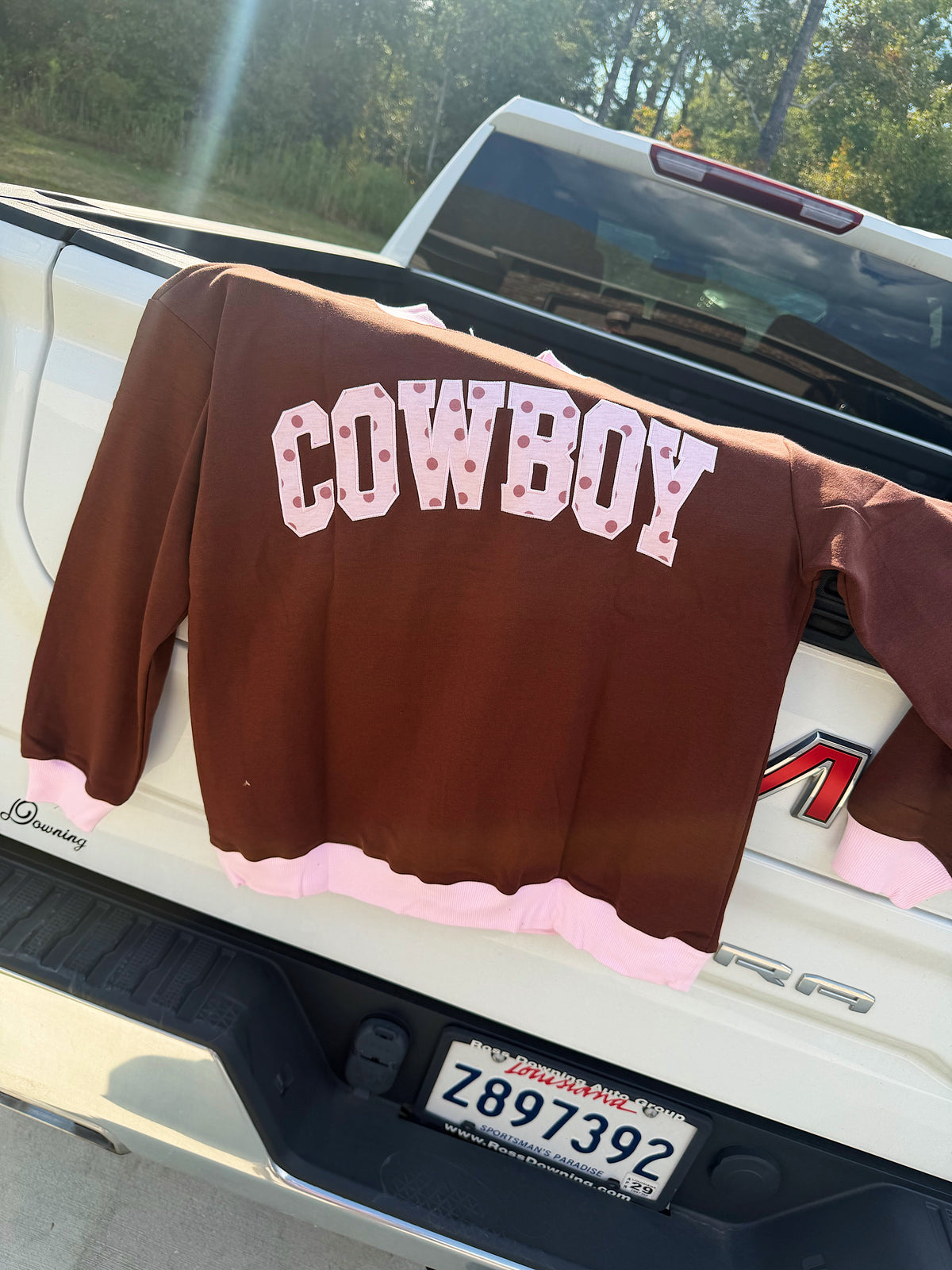 Polka Dot Cowboy Mock Neck Sweatshirt