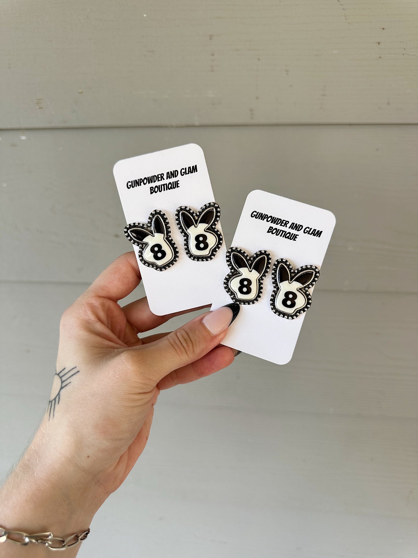 8 Ball Bunny Earrings