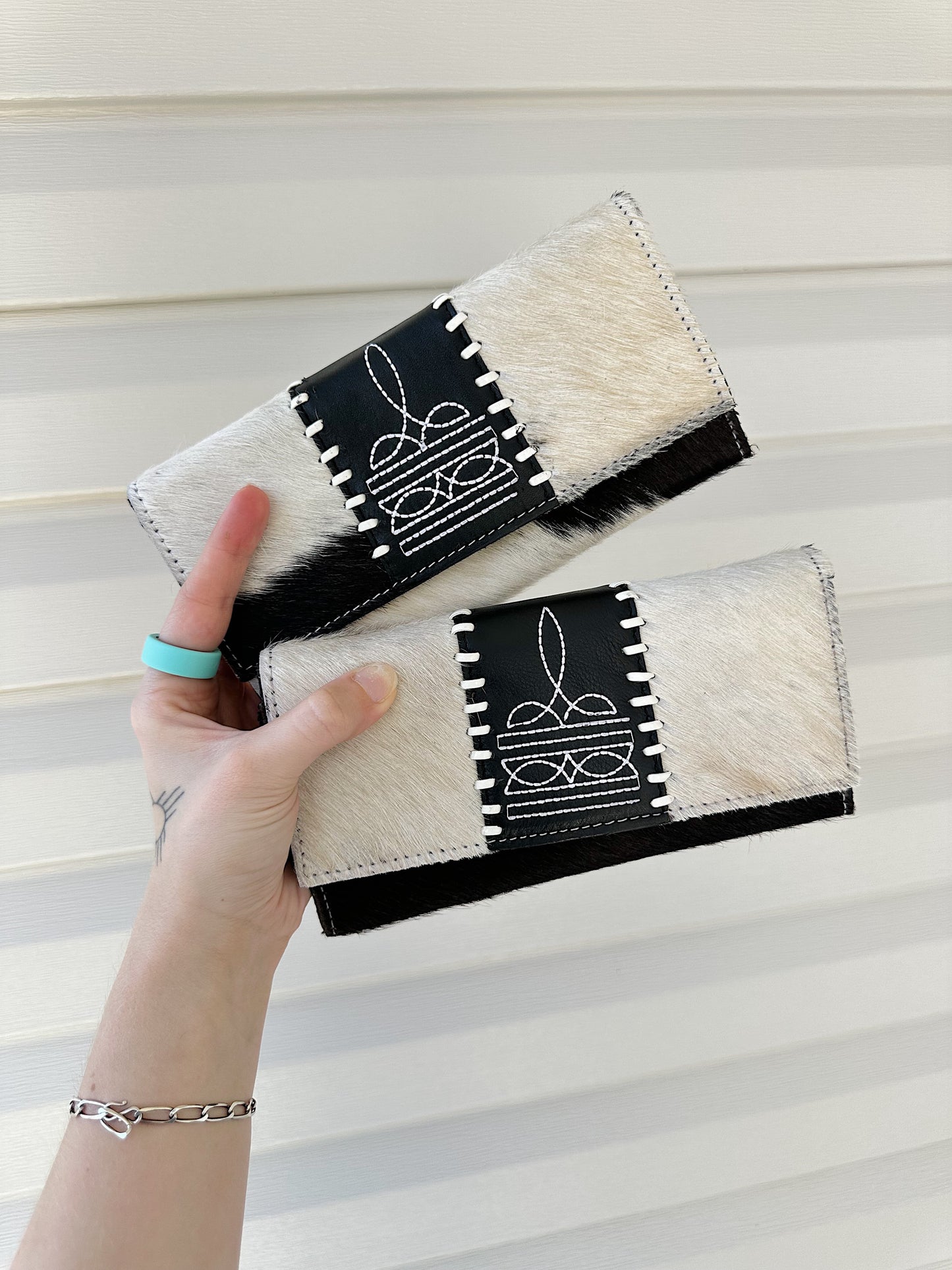 Cowhide & Boot Stitch Wallet