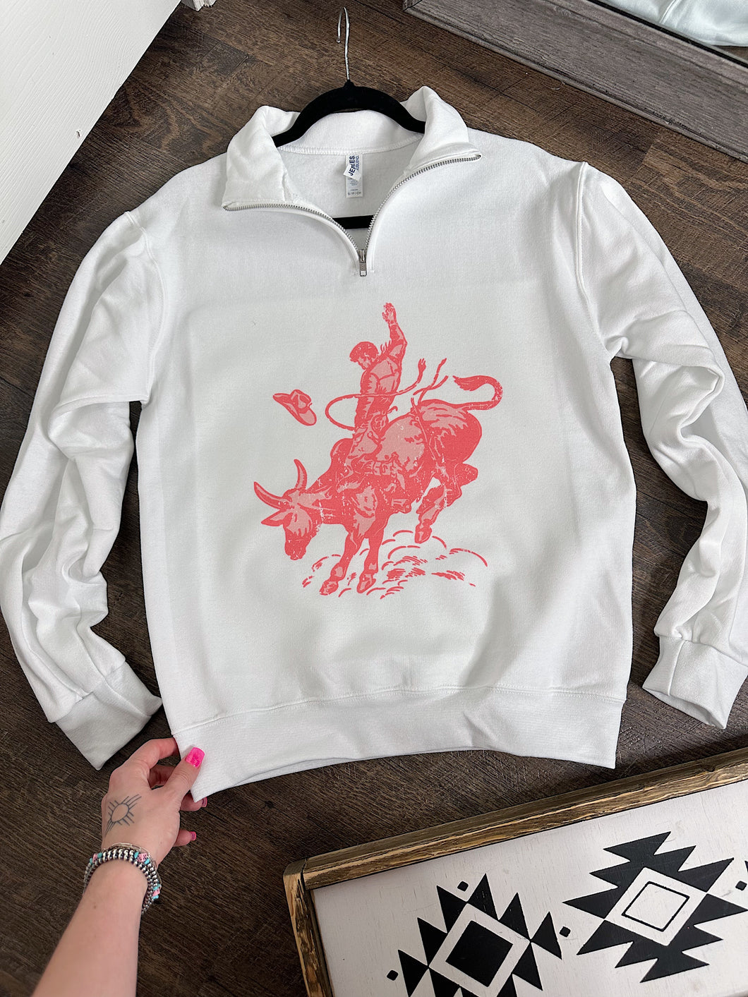 Pink Bull Rider TEE, CREWNECK or QUARTER ZIP