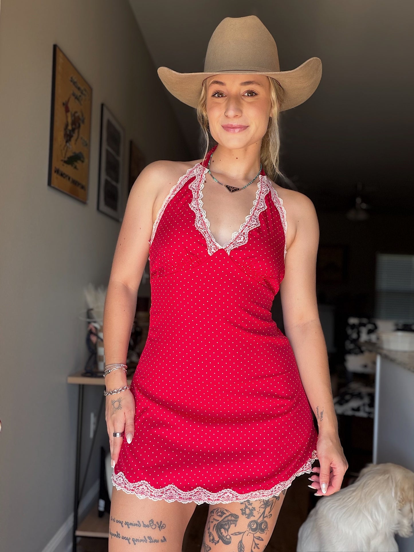 Red Polka Dot Mini Dress