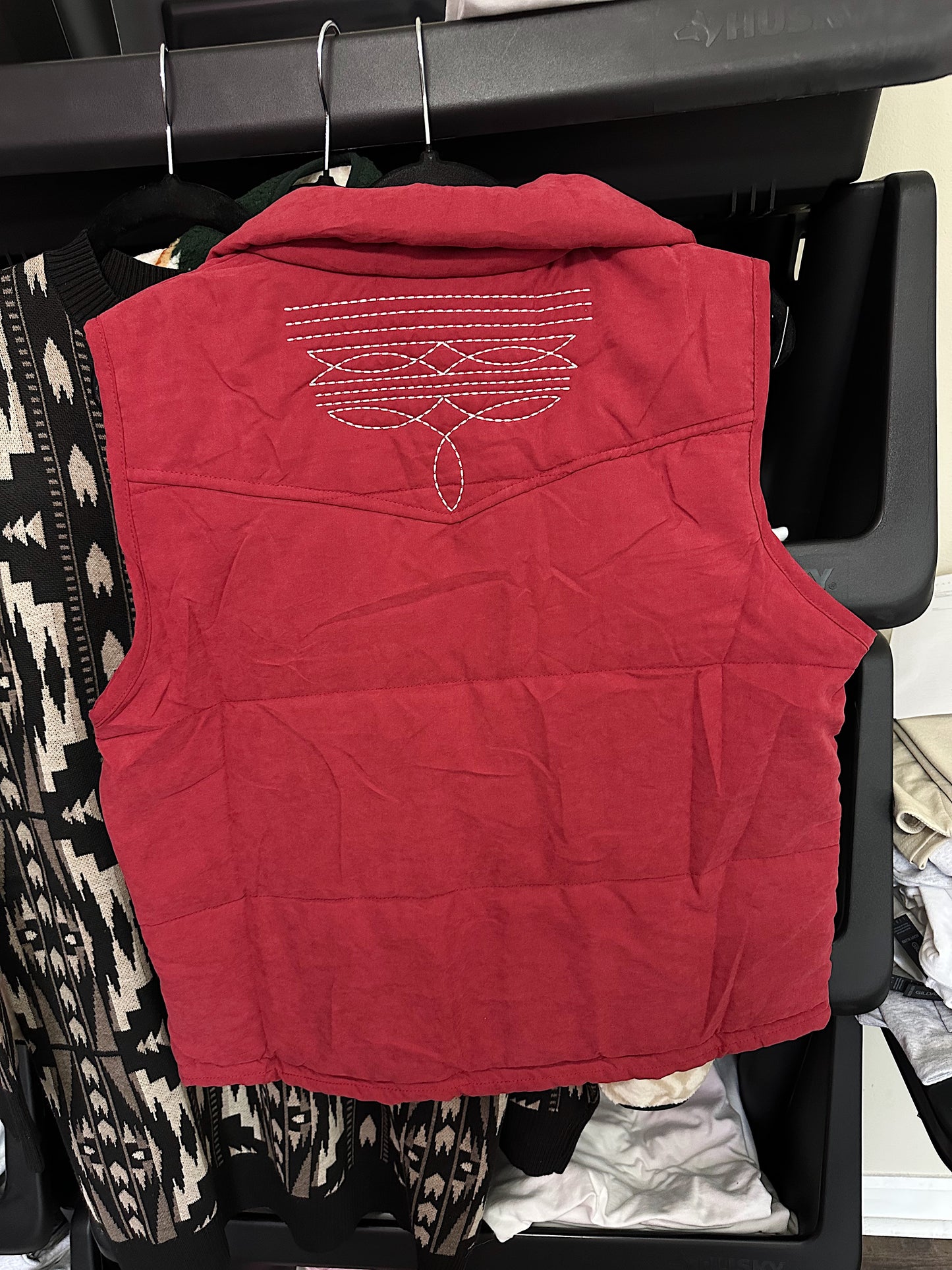 Maroon Boot Stitch Vest
