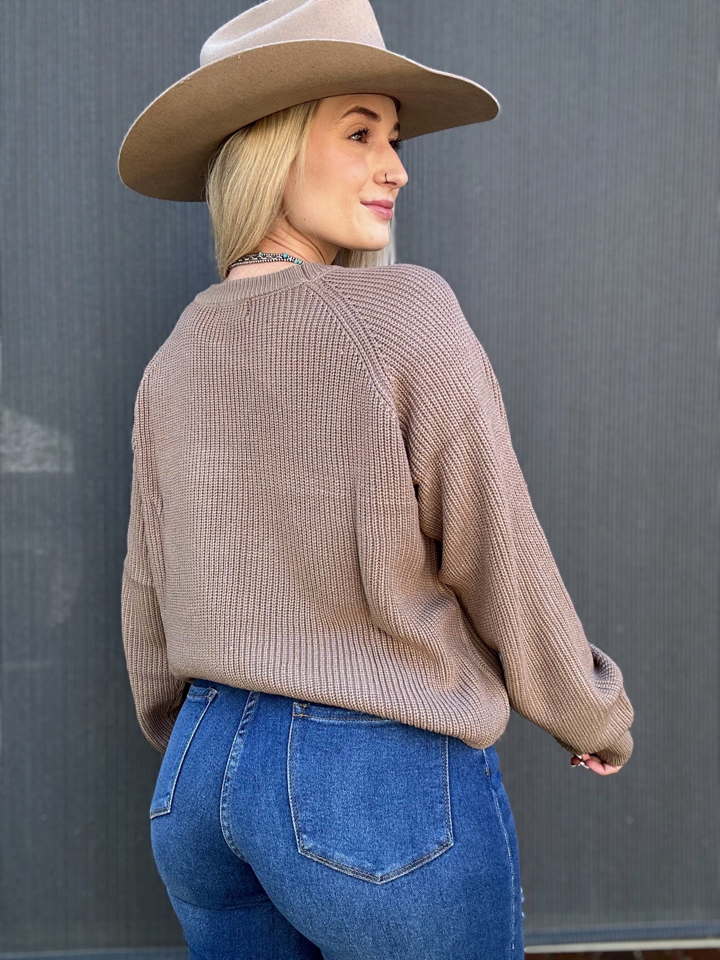 The Stitched Cowboy Hat Sweater