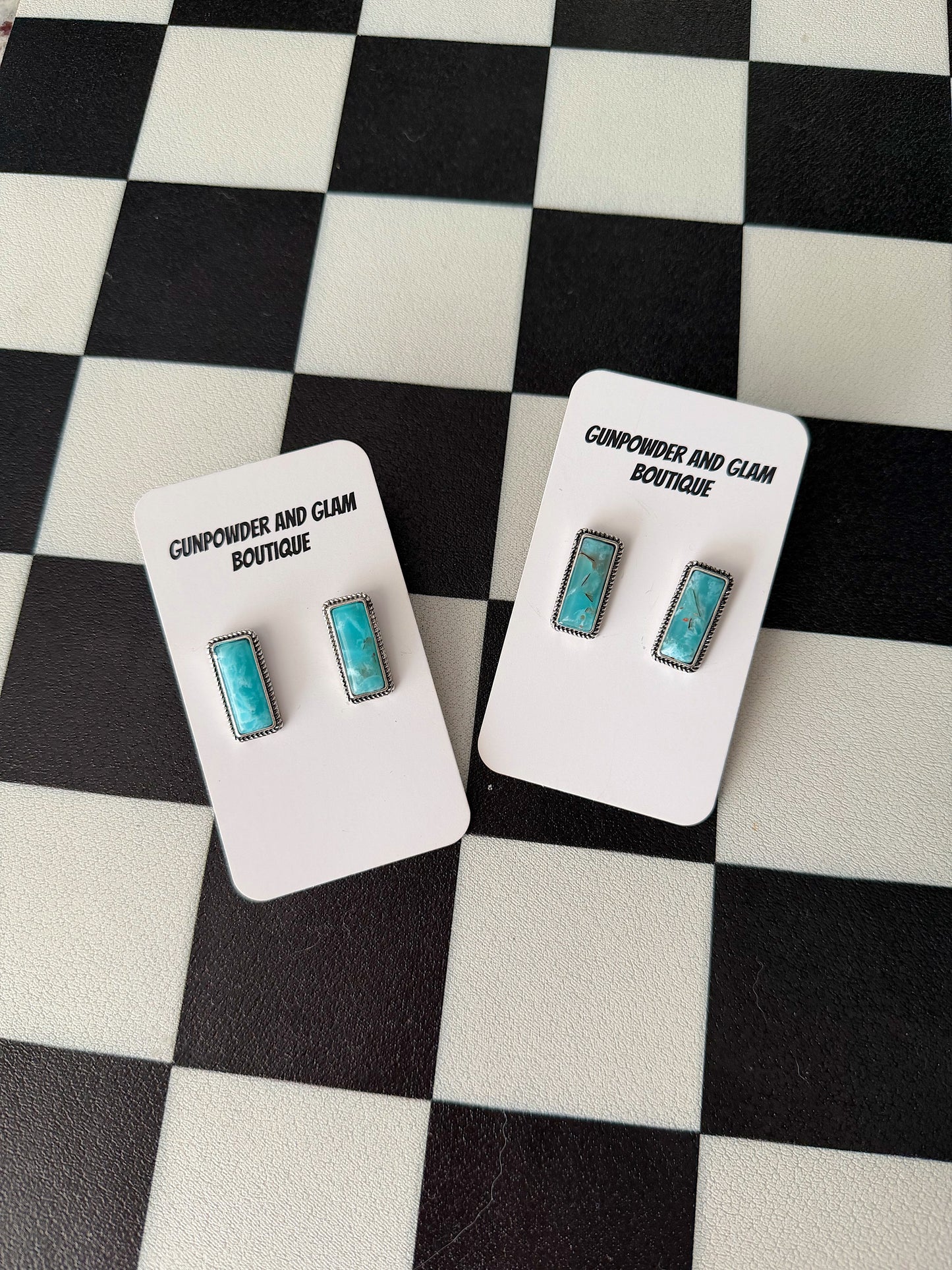 Turquoise Bar Studs