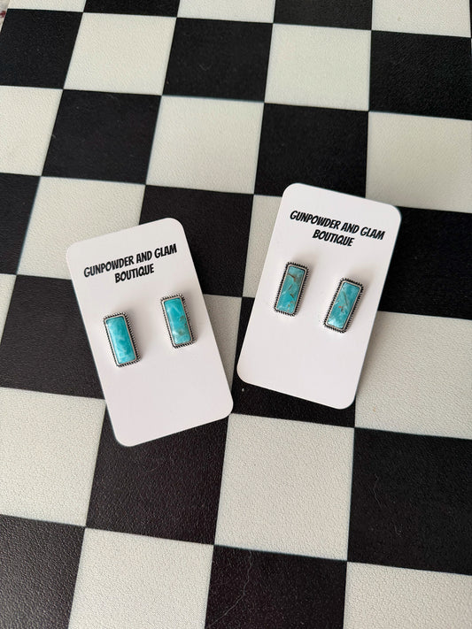 Turquoise Bar Studs