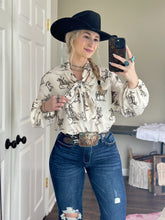 Load image into Gallery viewer, The Rowdy Rebel Tie Blouse
