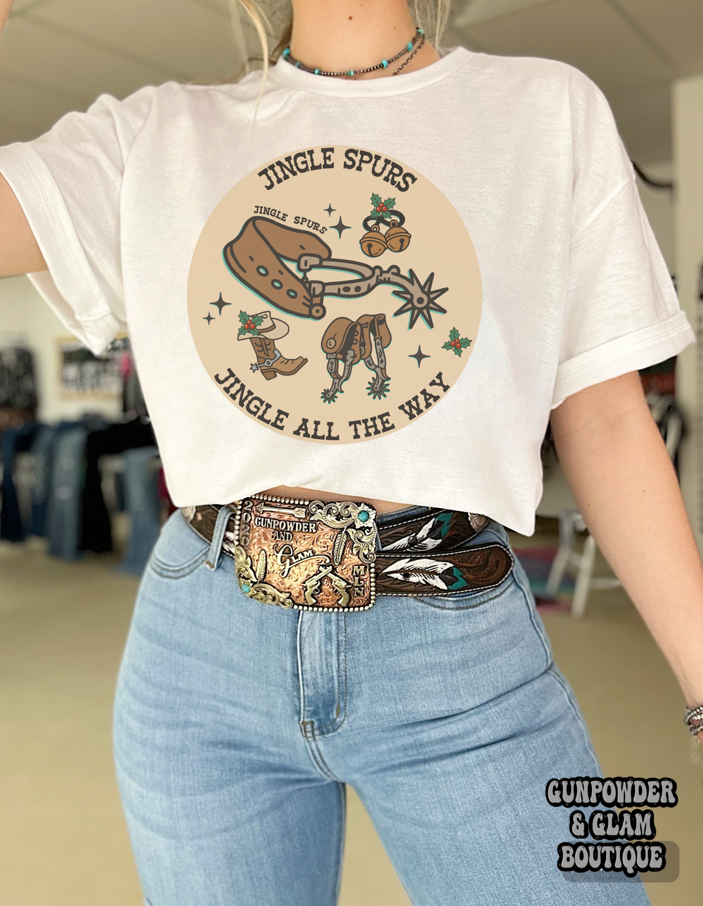 Jingle Spurs Tee or Crewneck