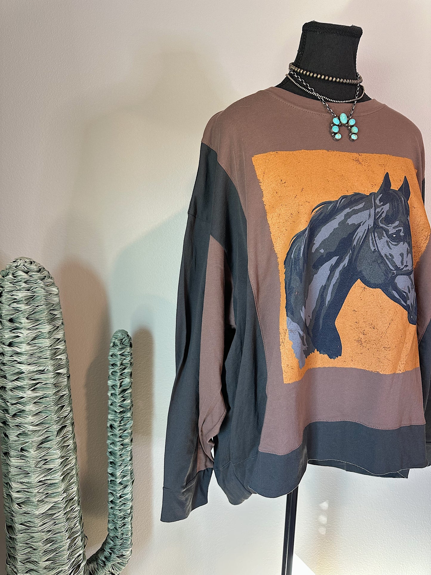 Color Block Horse Top