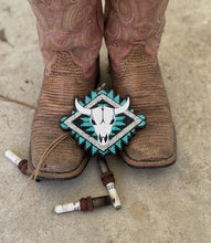 Load image into Gallery viewer, Aztec Bull Skull Car Freshie
