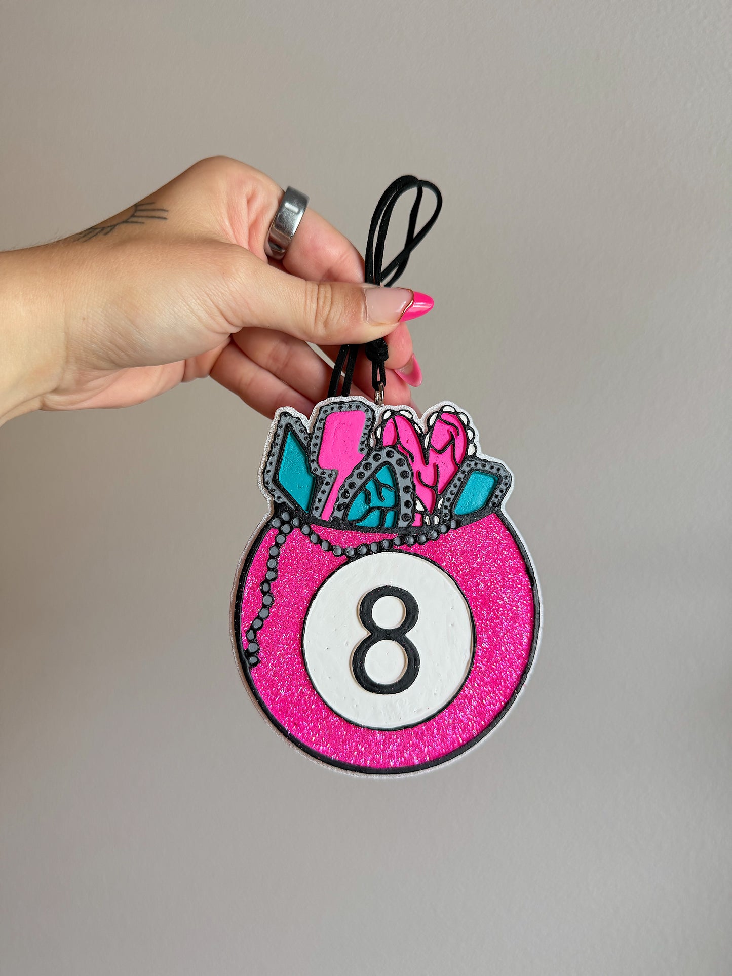 8 Ball Jewels Car Freshie