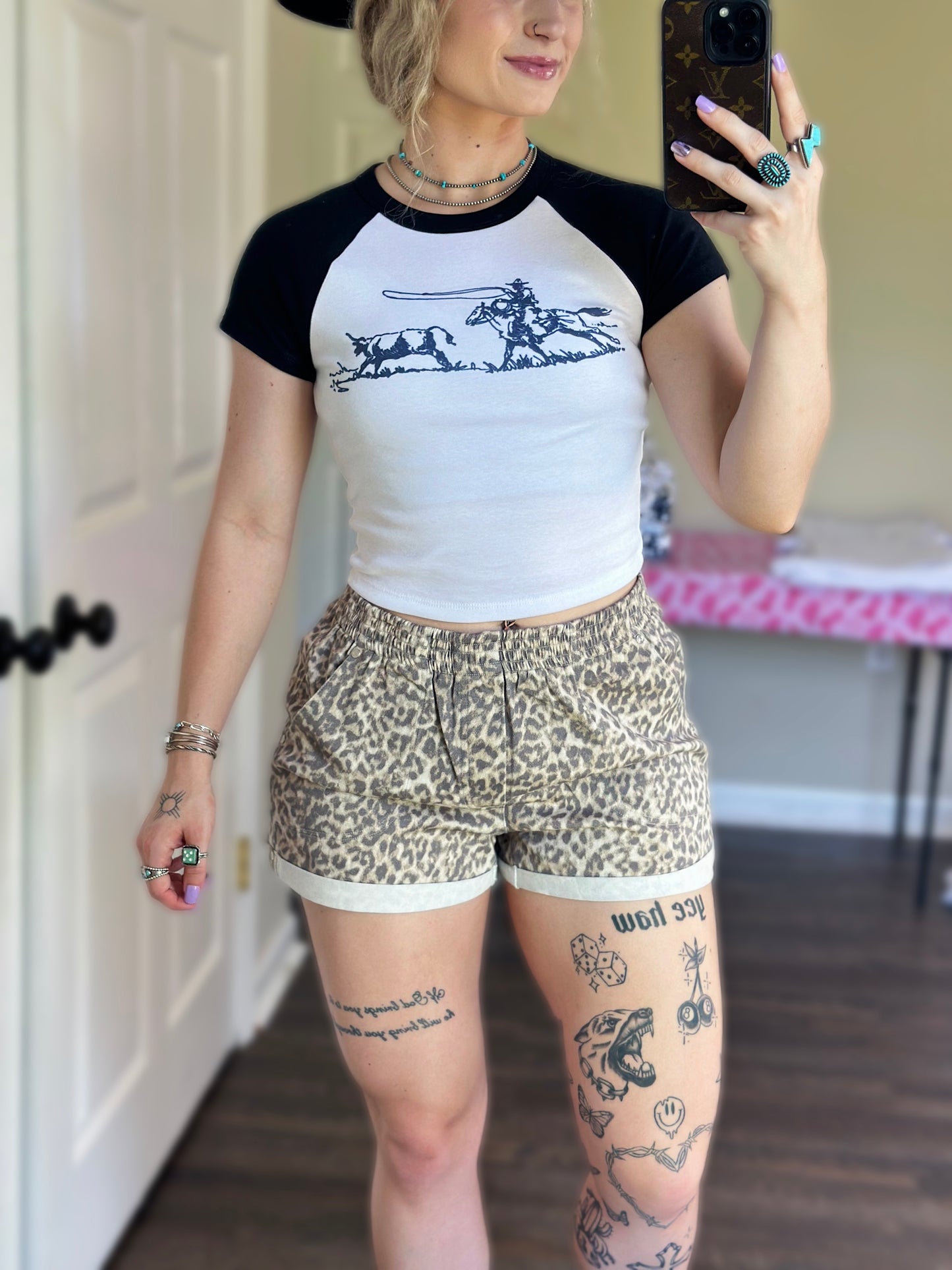 Leopard Cuffed Shorts