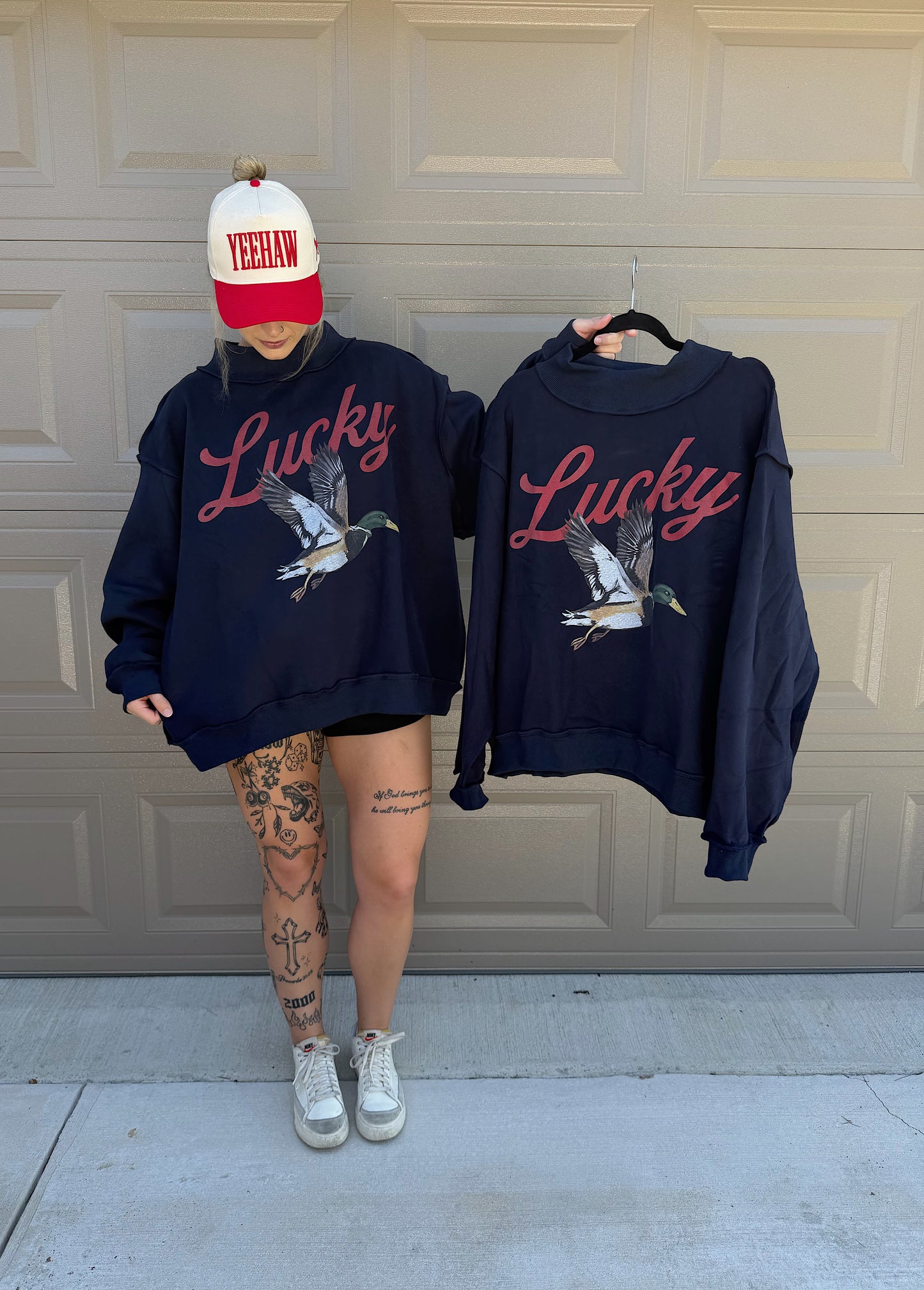 Lucky Mallard Reversible Mock Neck