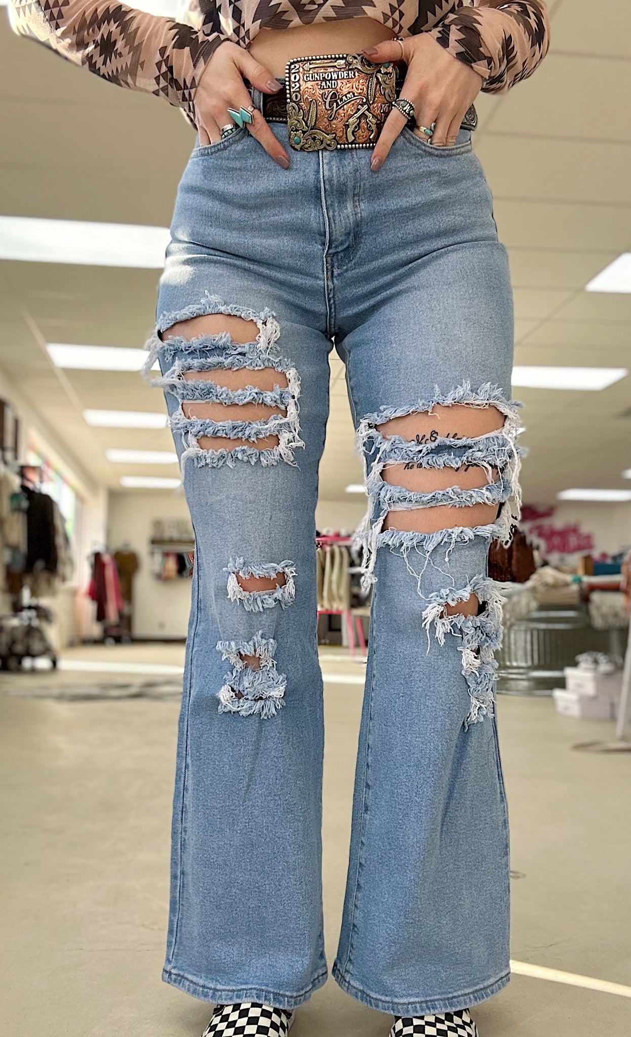 The Brandi Wide Leg Bootcut Jeans – Gunpowder and Glam Boutique