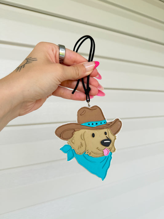 CowDog Car Freshie (Turquoise)
