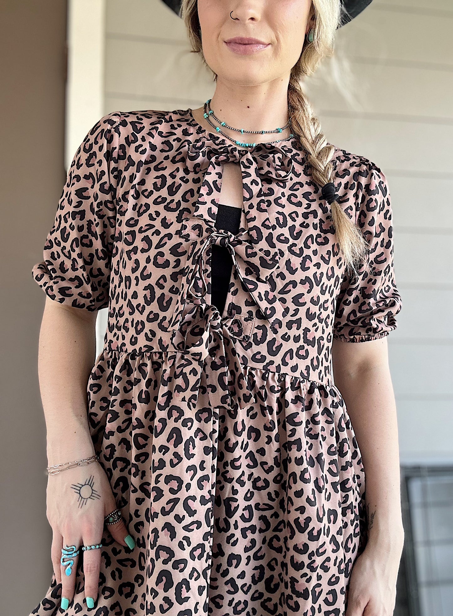 Leopard Baby Doll Dress